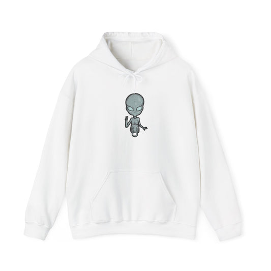 Alien Hoodie, Extraterrestrial Pullover, UFO Sweatshirt, Outer Space Clothing, Sci-Fi Apparel