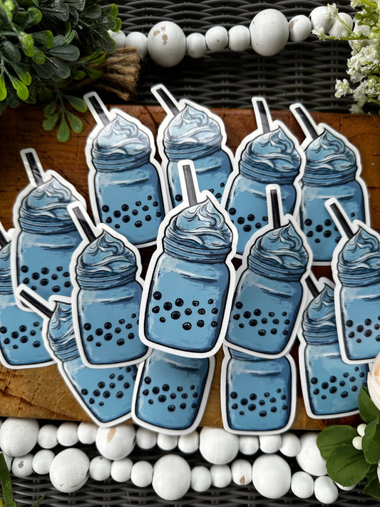 Blueberry Shake Sticker, Journaling Sticker, Fun Gifts for Everyone, Water Bottle Stickers, Cozy Stickers, Dessert Sticker, Comfort Sticker