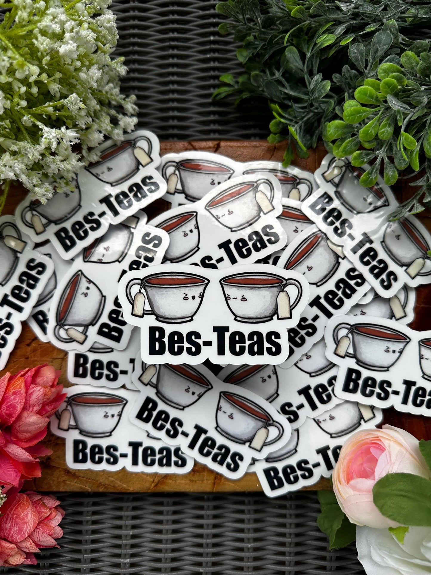 Bes-Teas Sticker, Journaling Sticker, Fun Gift for Everyone, Water Bottle Sticker, Funny Sticker, Great for Decorating, Cute Stickers, Gifts