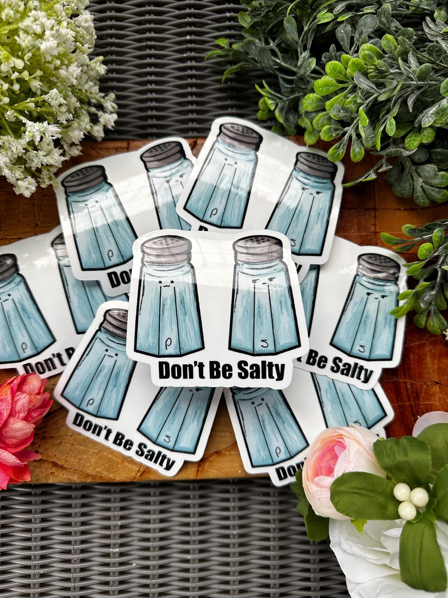 Don’t Be Salty Sticker, Journaling Sticker, Fun Gift for Everyone, Water Bottle Sticker, Funny Sticker, Great for Decorating, Cute Stickers