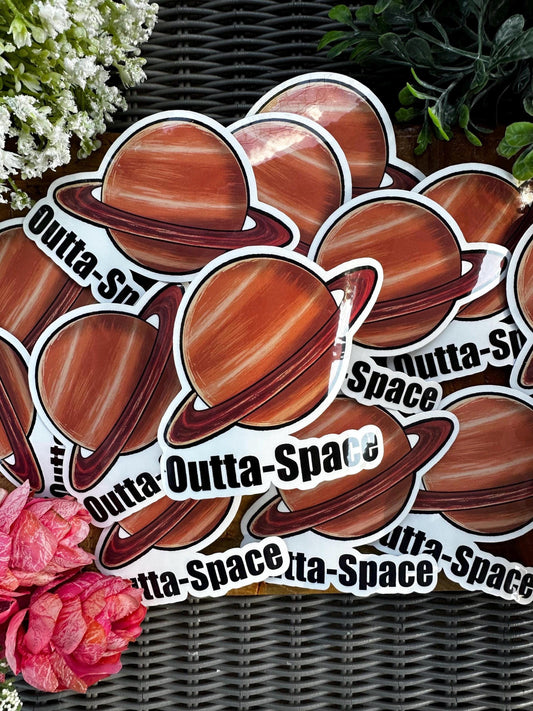 Outta-Space Sticker, Journaling Sticker, Fun Gift for Everyone, Sci-Fi Sticker, Tech Sticker, Great for Decorating, Cute Stickers, Planets