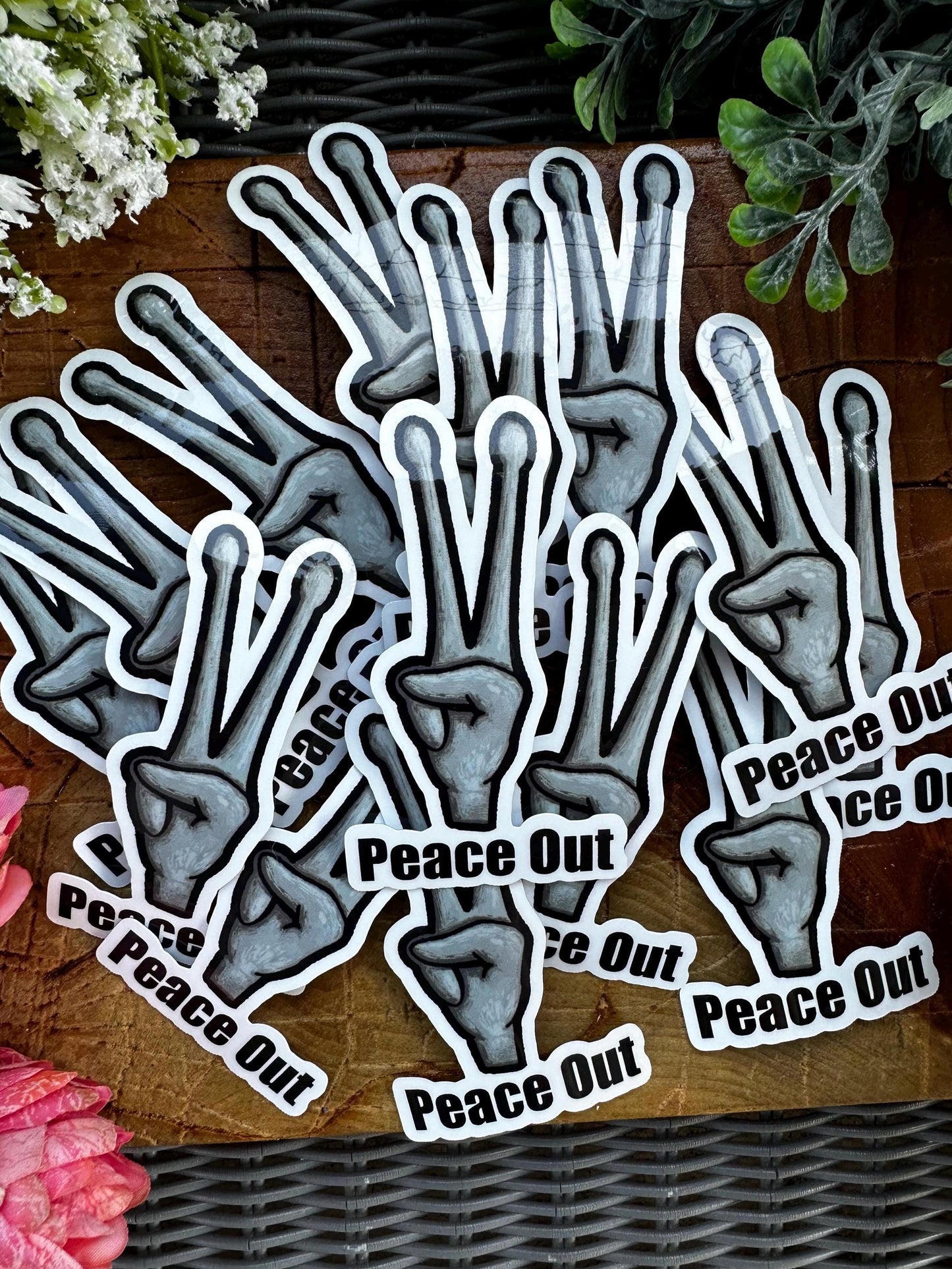 Peace Out Sticker, Journaling Sticker, Fun Gift for Everyone, Sci-Fi Sticker, Tech Sticker, Great for Decorating, Pun Stickers, Space