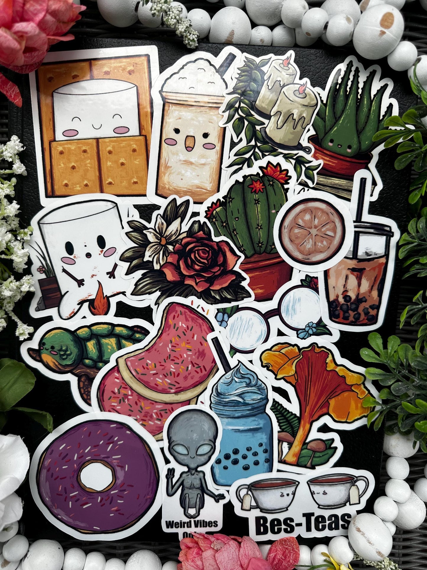 Adorable Sticker Laying in Flowers, Makes for an Uplifting Gift, Pokemon Vinyl Sticker, Journaling Stickers, Planner Stickers.