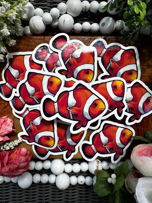 Adorable Clown Fish Sticker - Fun Sea Animal Decor for Water Bottles and More!