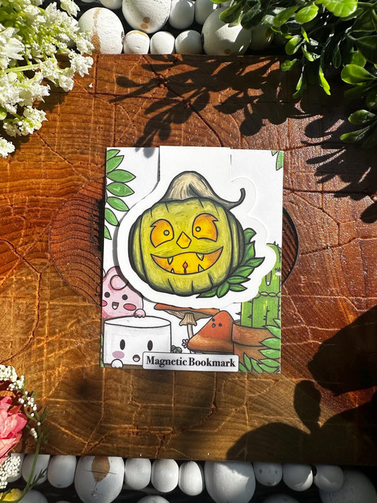 Fun Pumpkin Themed Magnetic Bookmark, Bookmark, Halloween Themed, Book Accessories, Gift For Reader, Planner Accessories