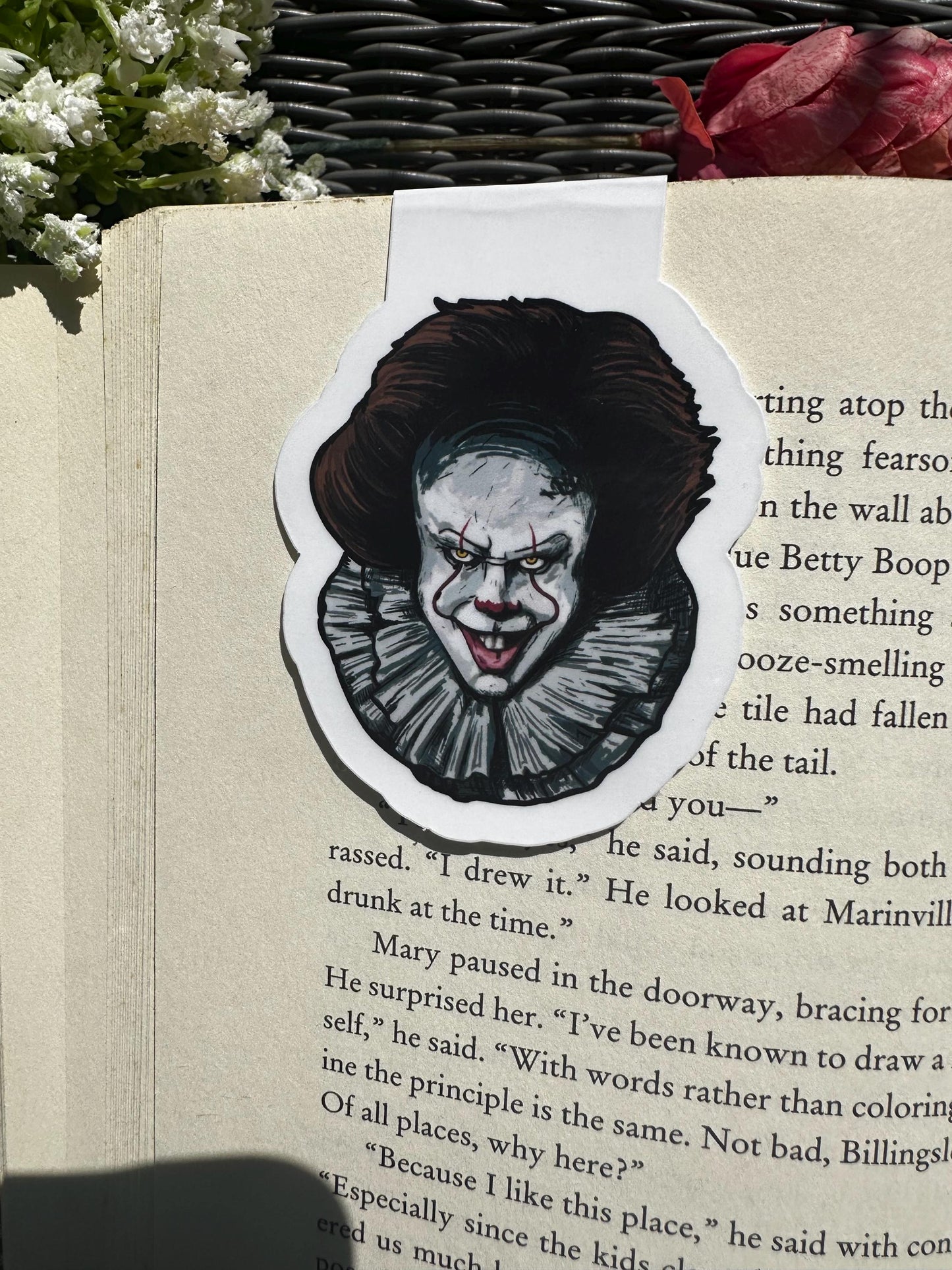 Horror Clown Magnetic Bookmark, Bookmark, Halloween Themed, Book Accessories, Gift For Reader, Planner Accessories