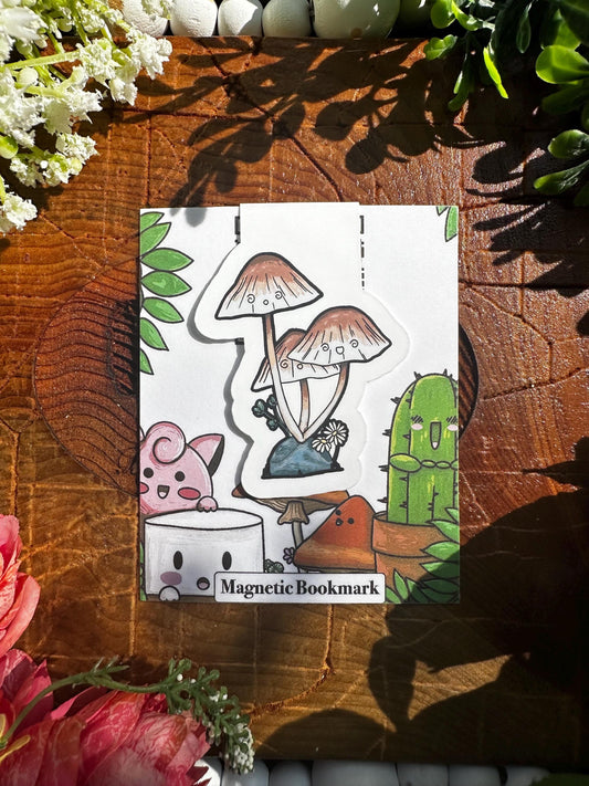 Cute Mushroom Family Magnetic Bookmark, Bookmark, Halloween Themed, Book Accessories, Gift For Reader, Planner Accessories