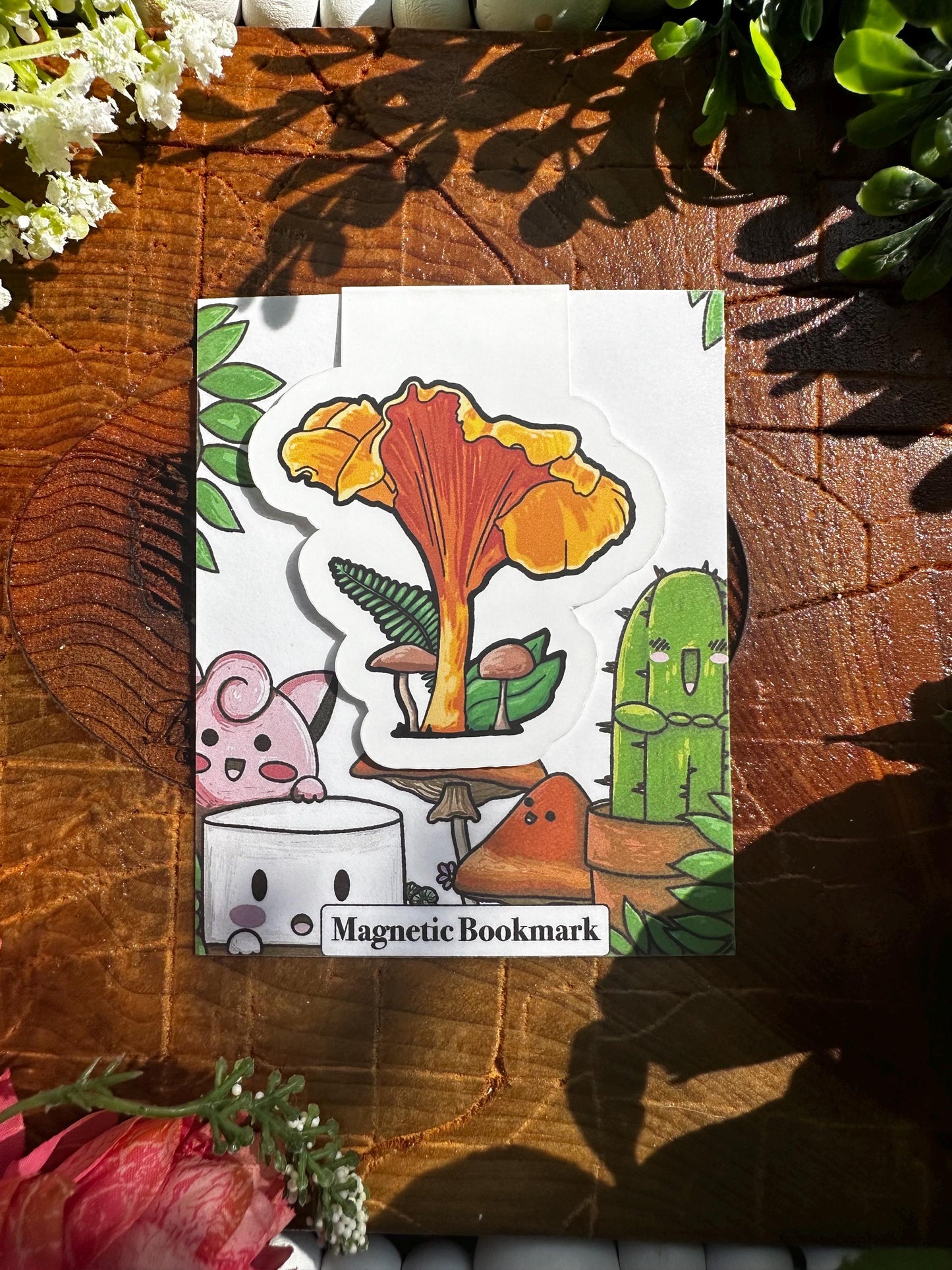 Vibrant Yellow & Orange Mushroom Magnetic Bookmark, Bookmark, Mushroom Themed, Book Accessories, Gift For Reader, Planner Accessories, Cozy