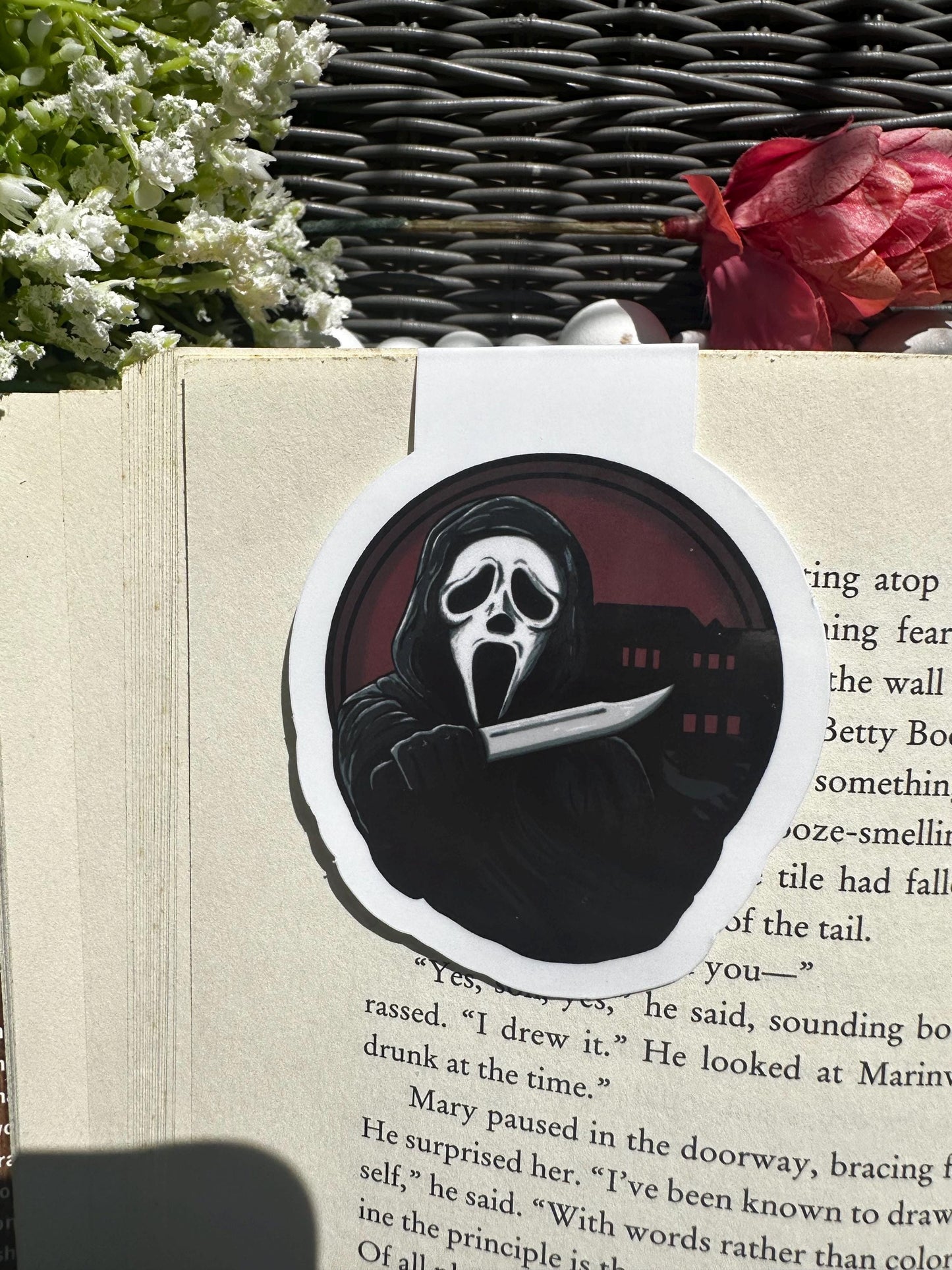 Horror Ghost Face Magnetic Bookmark, Bookmark, Halloween Themed, Book Accessories, Gift For Reader, Planner Accessories