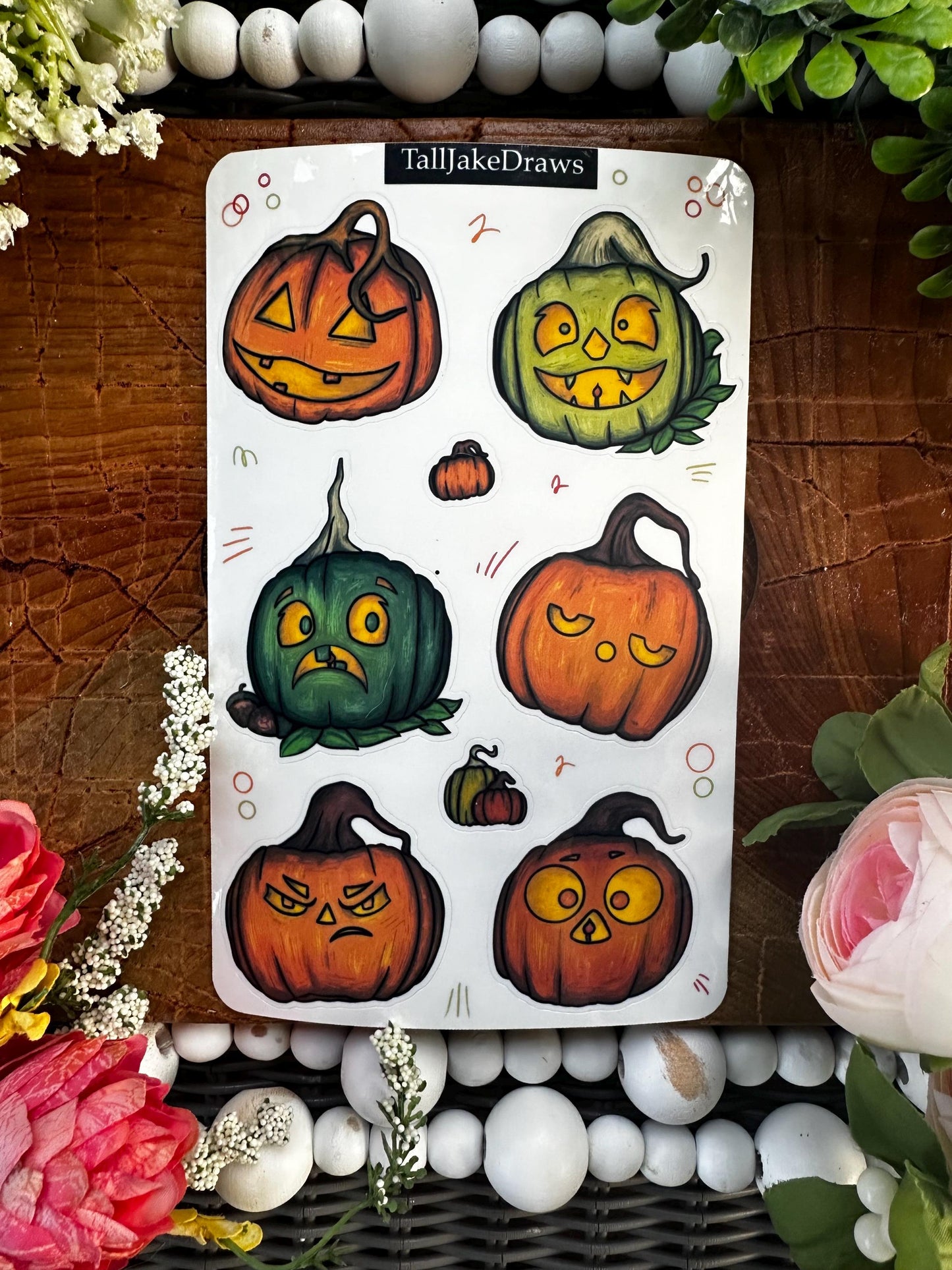 Fun Halloween Pumpkin Sticker Sheet. A Great Gift For Any Spooky Lover. Planner Stickers, Notebook Stickers, Halloween Stickers, Vibrant