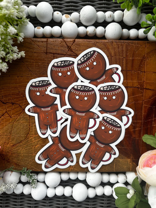 Christmas Gingerbread Mug Sticker, Journaling Sticker, Fun Gift for Everyone, Great for Decorating, Planner Sticker, Holidays, Winter Vibes