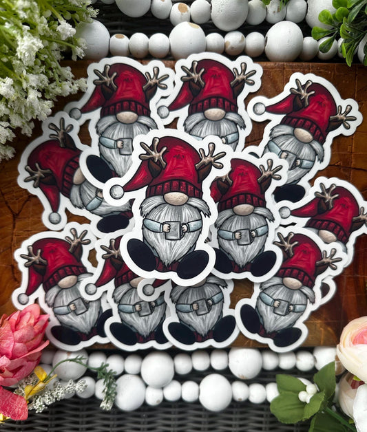 Christmas Gnome Sticker, Journaling Sticker, Fun Gift for Everyone, Great for Decorating, Planner Sticker, Holidays, Winter Vibes