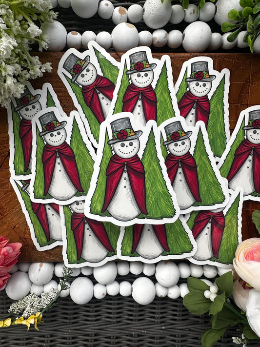 Christmas Snowman Sticker, Journaling Sticker, Fun Gift for Everyone, Great for Decorating, Planner Sticker, Holidays, Winter Vibes