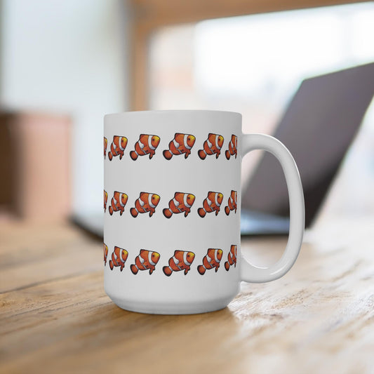 Colorful Clownfish Mug, 15oz Fish Coffee Cup, Ocean Lover Gift, Fun Underwater Theme, Birthday, Beach Decor, Aquarium Sipper