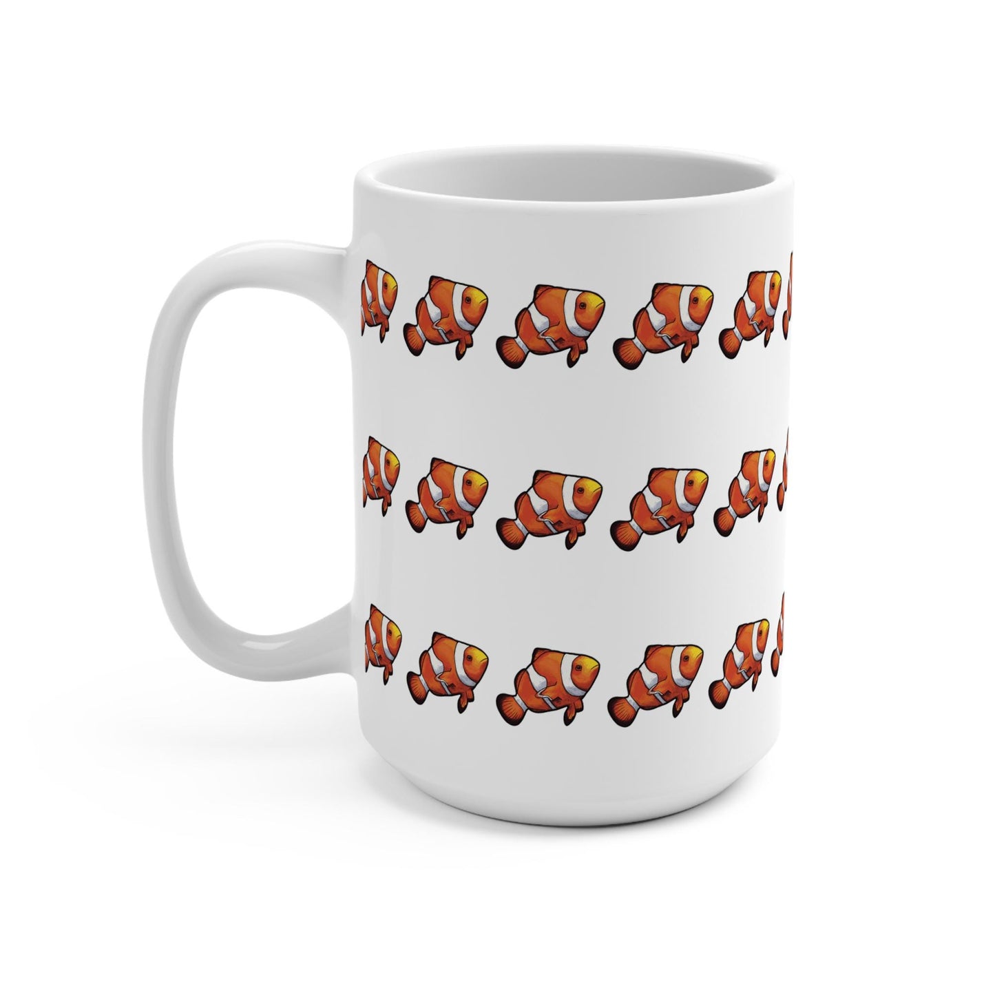 Colorful Clownfish Mug, 15oz Fish Coffee Cup, Ocean Lover Gift, Fun Underwater Theme, Birthday, Beach Decor, Aquarium Sipper