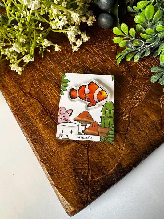 Colorful Clown Fish Acrylic Pin Design/Acrylic Pin/Gifts Under 10/Cute Gift Ideas/Novelty Pin/Colorful Design/For Her/For Him