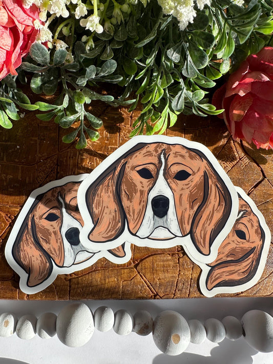 Adorable Beagle Sticker, Cute Gifts Under 10, Gifts for Her, Journaling Stickers, Handdrawn Designs, Fun Vinyl Decoration Sticker